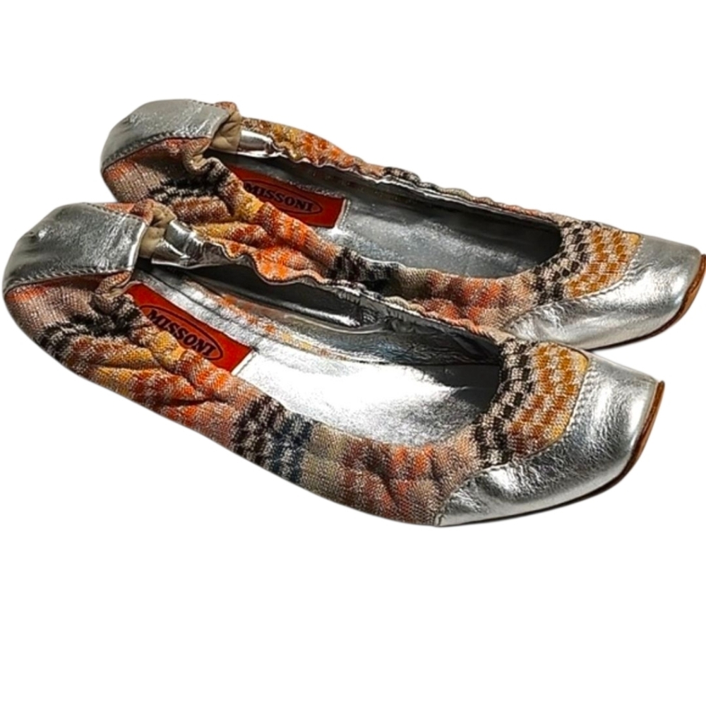 Missoni Silver and Multicolor Flats